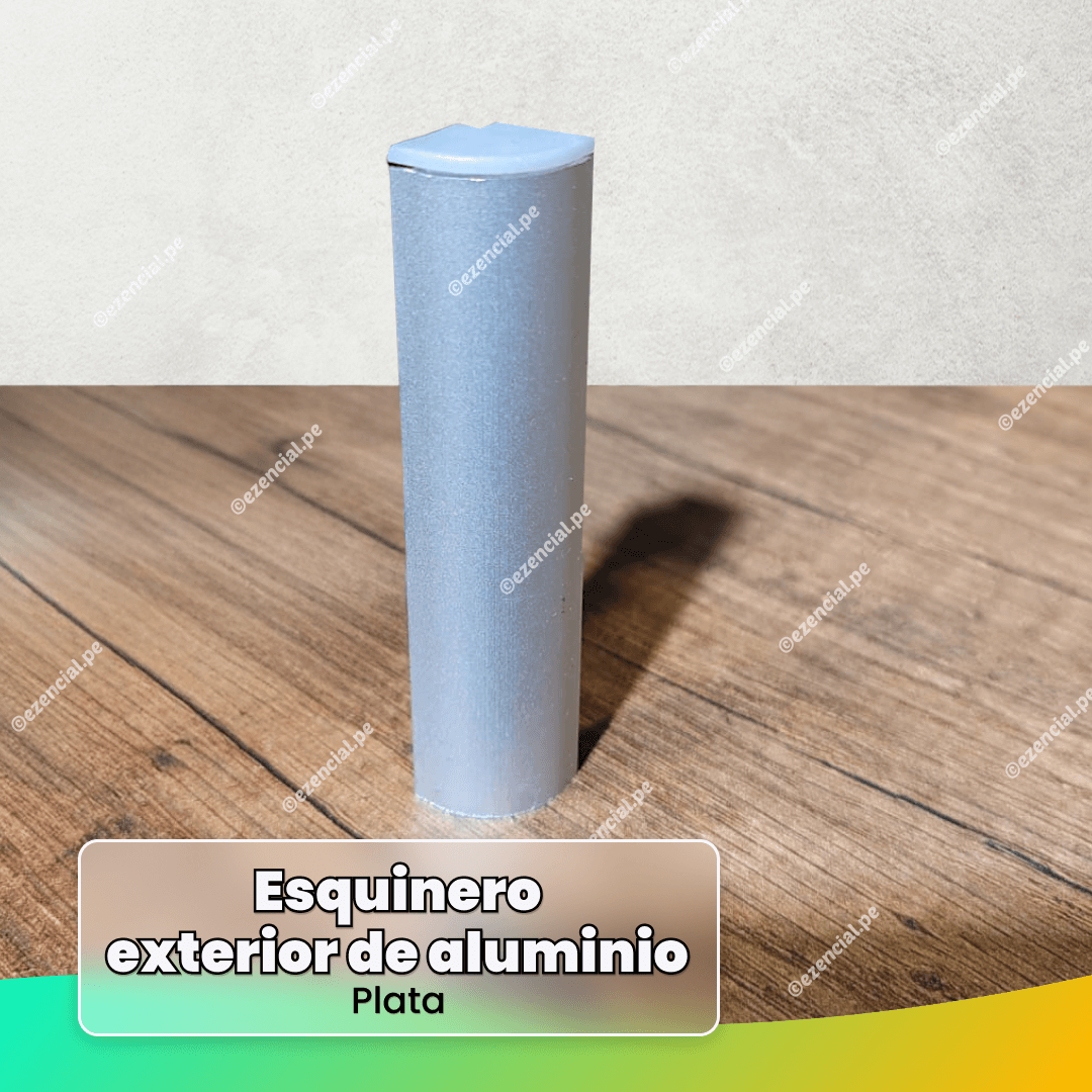 Esquinero Exterior Plata para Zócalo de Aluminio LED