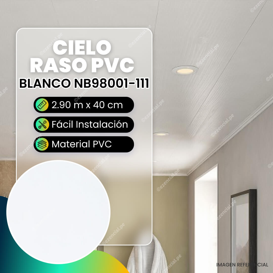 Cielo Raso PVC Cielo Blanco NB98001-111 290x40cm