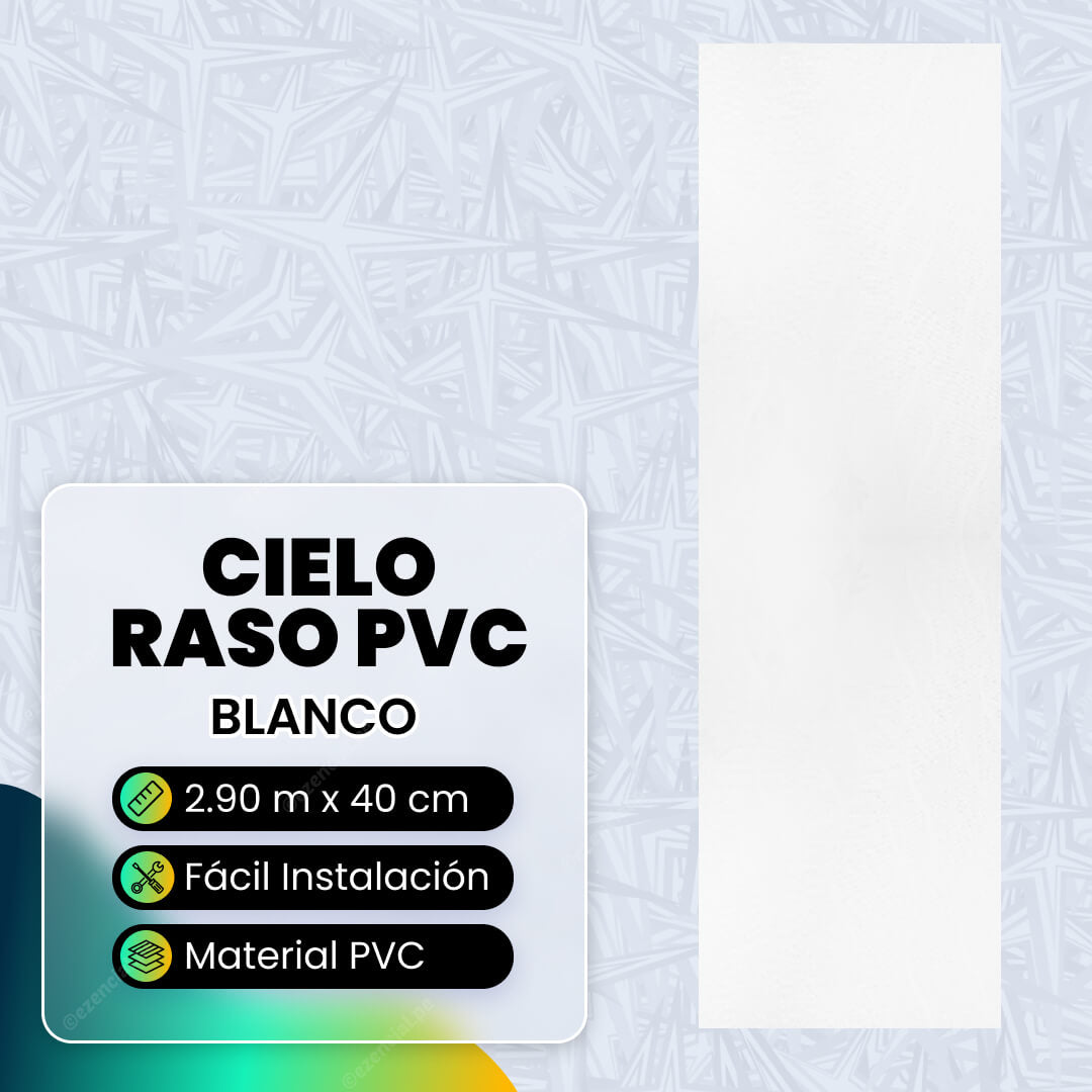 Cielo Raso PVC Blanco 290x40cm