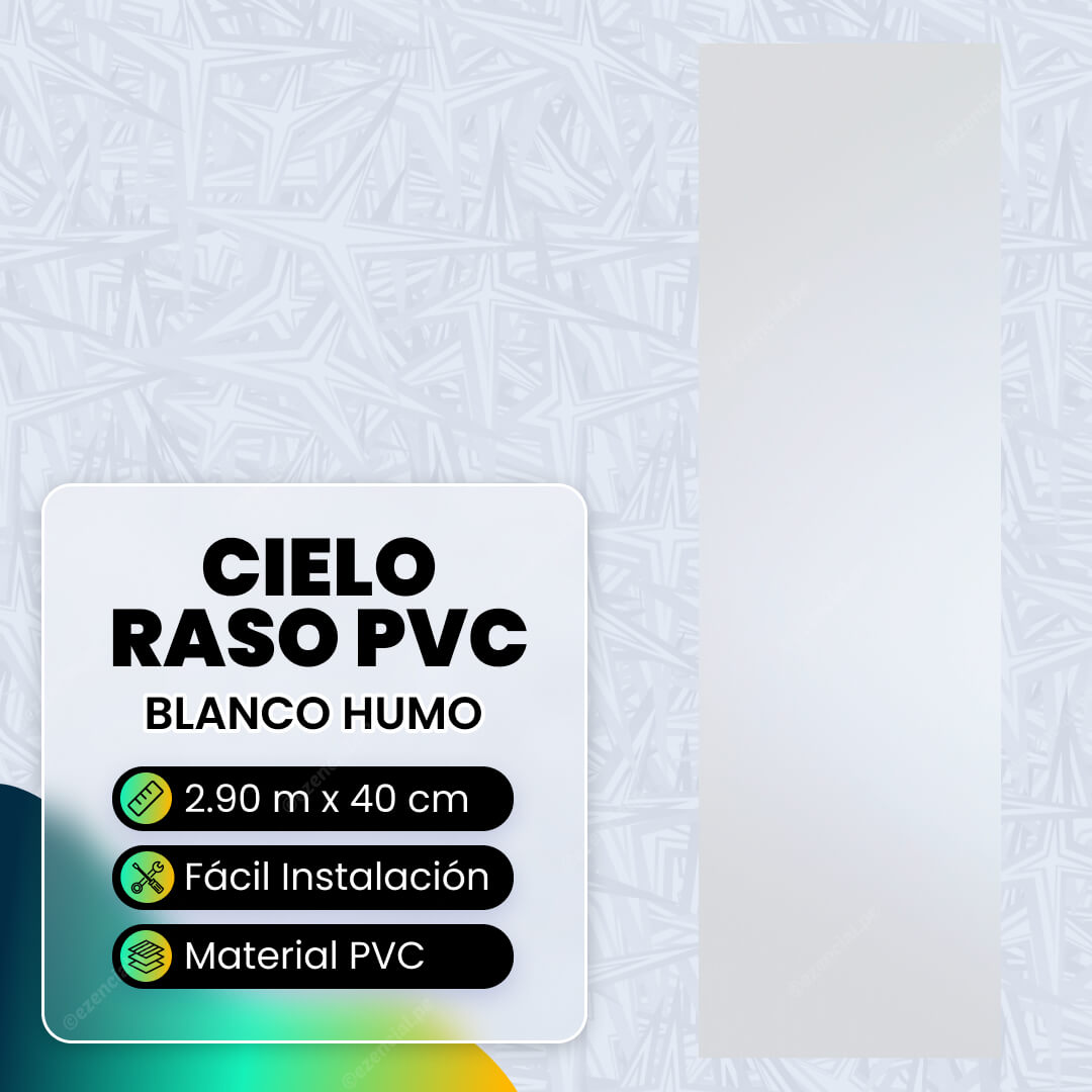 Cielo Raso PVC Blanco Humo 290x40cm
