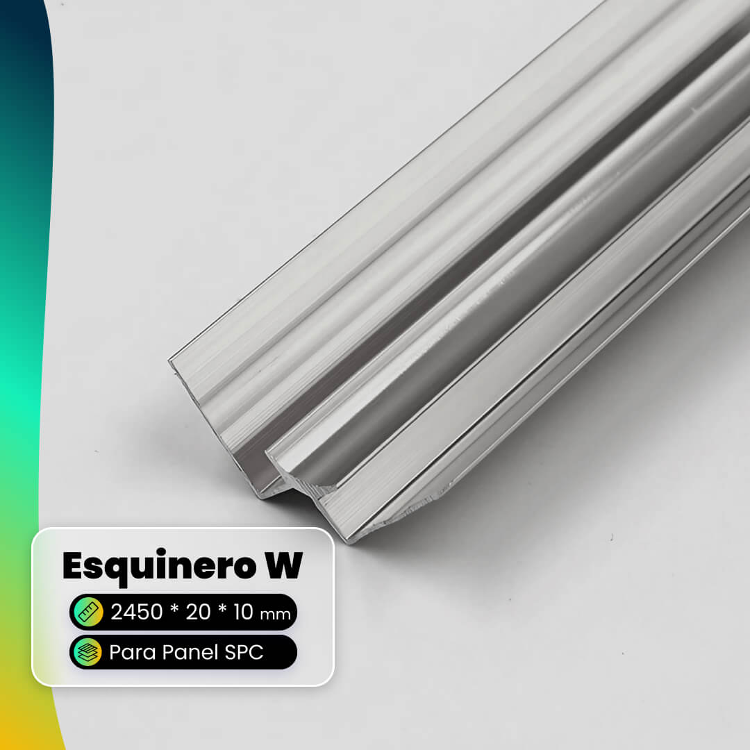 Esquinero W de Aluminio para Panel SPC Tipo Mármol