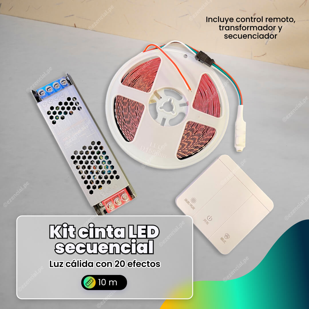 Kit de Cinta LED Secuencial Cálida 20 Efectos