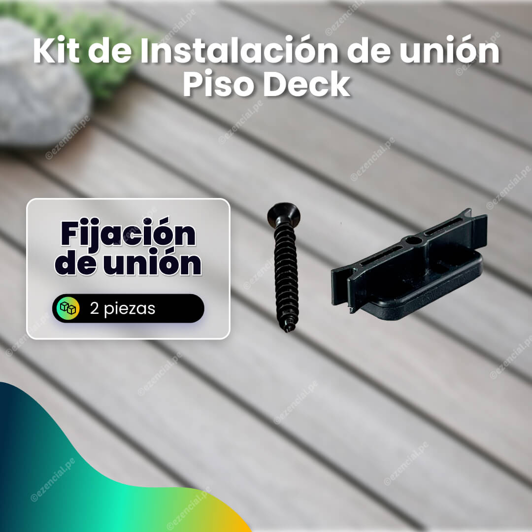 Kit de Instalación de Unión para Piso Deck - Clip Medio + Tornillo