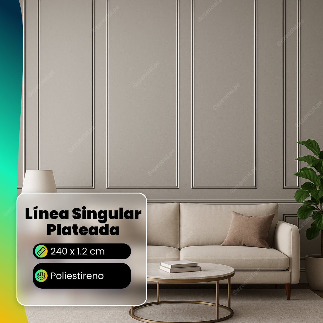 Línea Singular Plateada 240x1.2cm