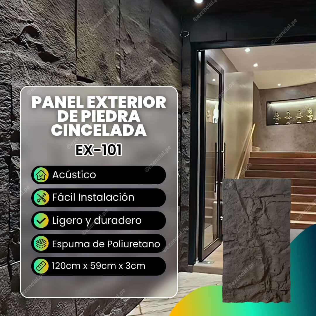 Panel de Piedra Cincelada para Exterior EX-101 120cm x 59cm