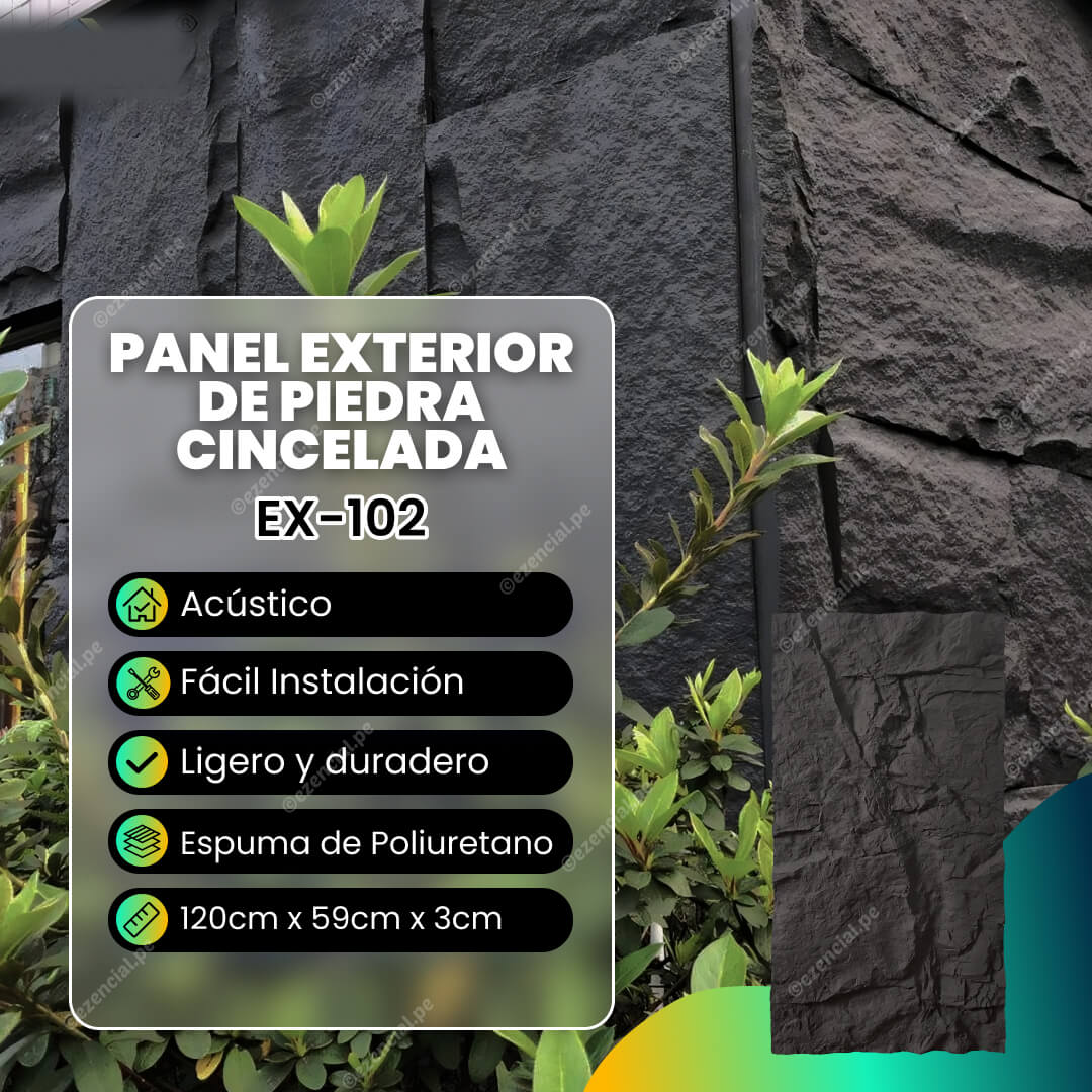 Panel de Piedra Cincelada para Exterior EX-102 120cm x 59cm