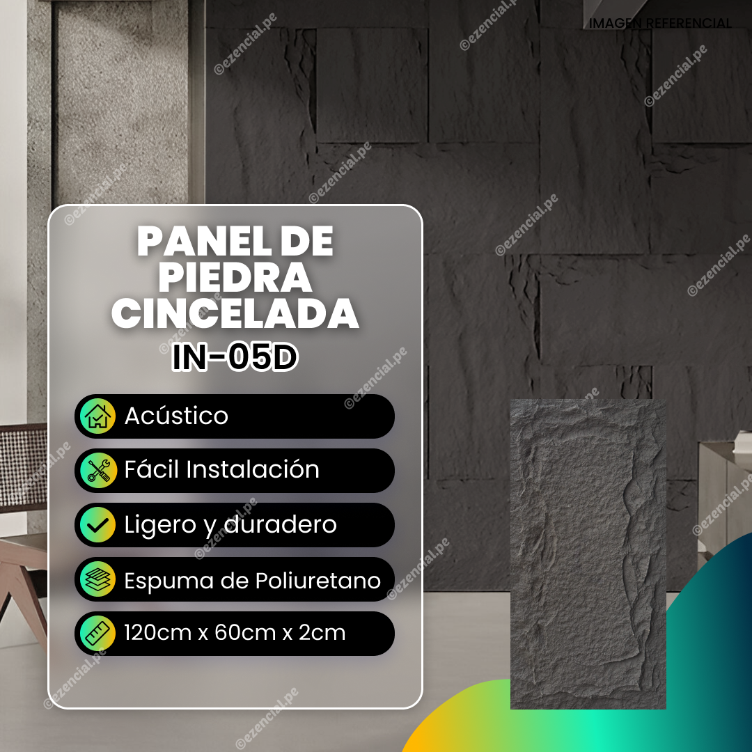 Panel de Piedra Cincelada para Exterior IN-05D 117cm x 60cm