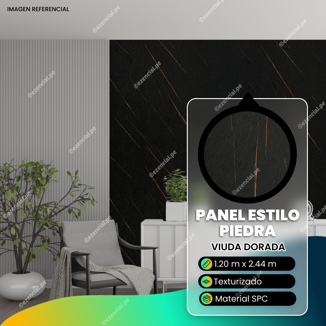 Panel SPC HC-8861 Tipo Piedra Modelo Viuda Dorada