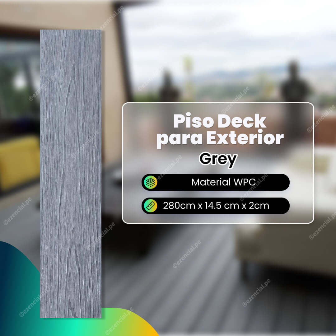 Piso Deck para Exterior Grey 280x14.5cm