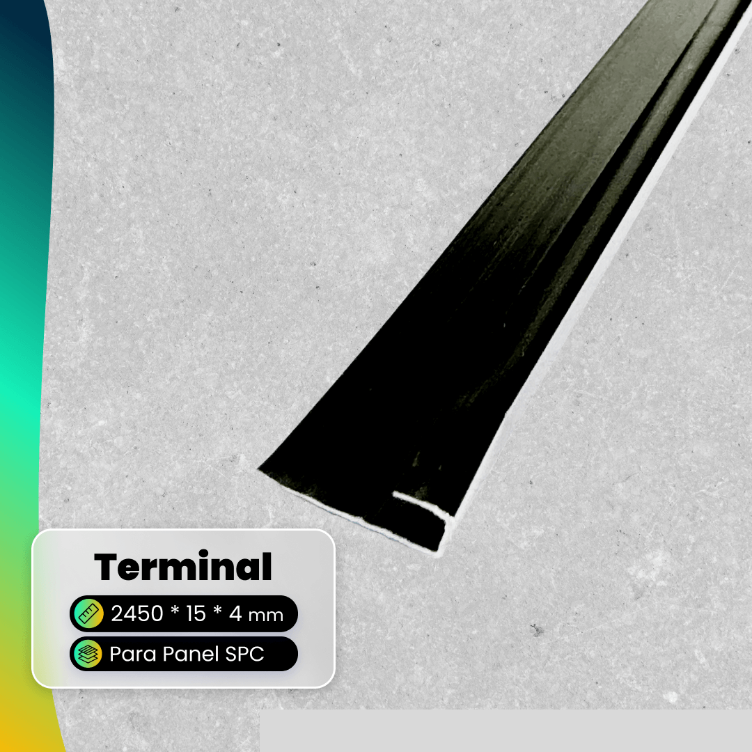 Terminal de Aluminio para Panel SPC Tipo Mármol - Negro