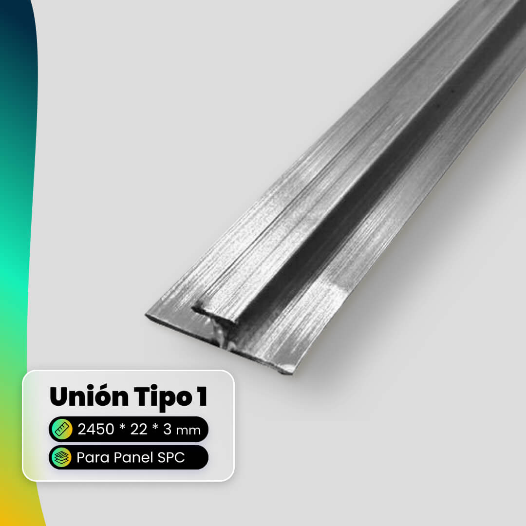 Unión tipo 1 de Aluminio para Panel SPC Tipo Mármol