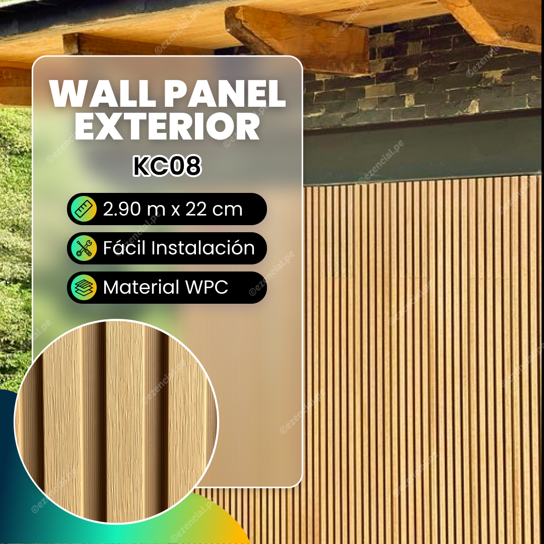 Wall panel de WPC para Exterior KC08 - 290x22cm