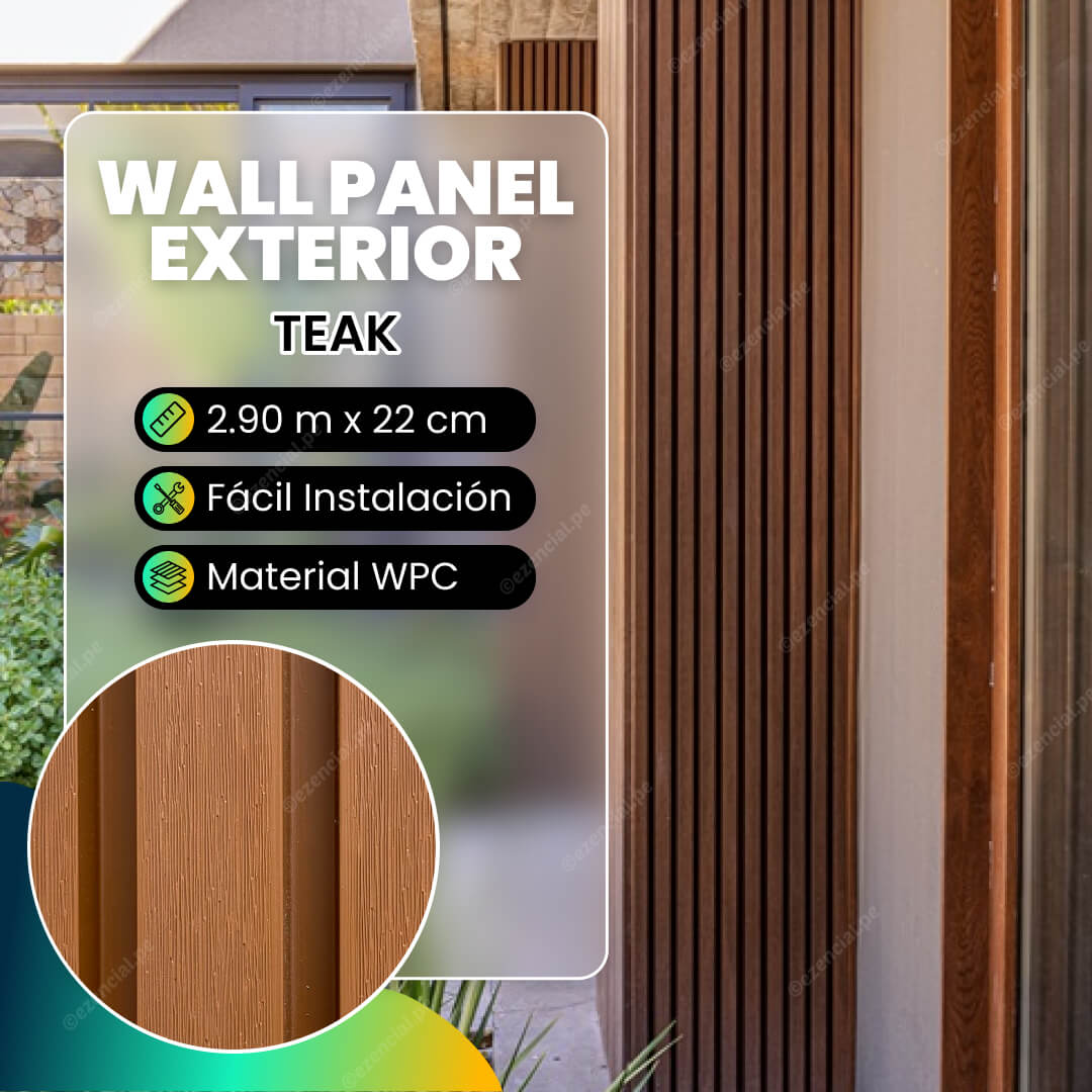 Wall panel de WPC para Exterior TEAK  - 290x22cm