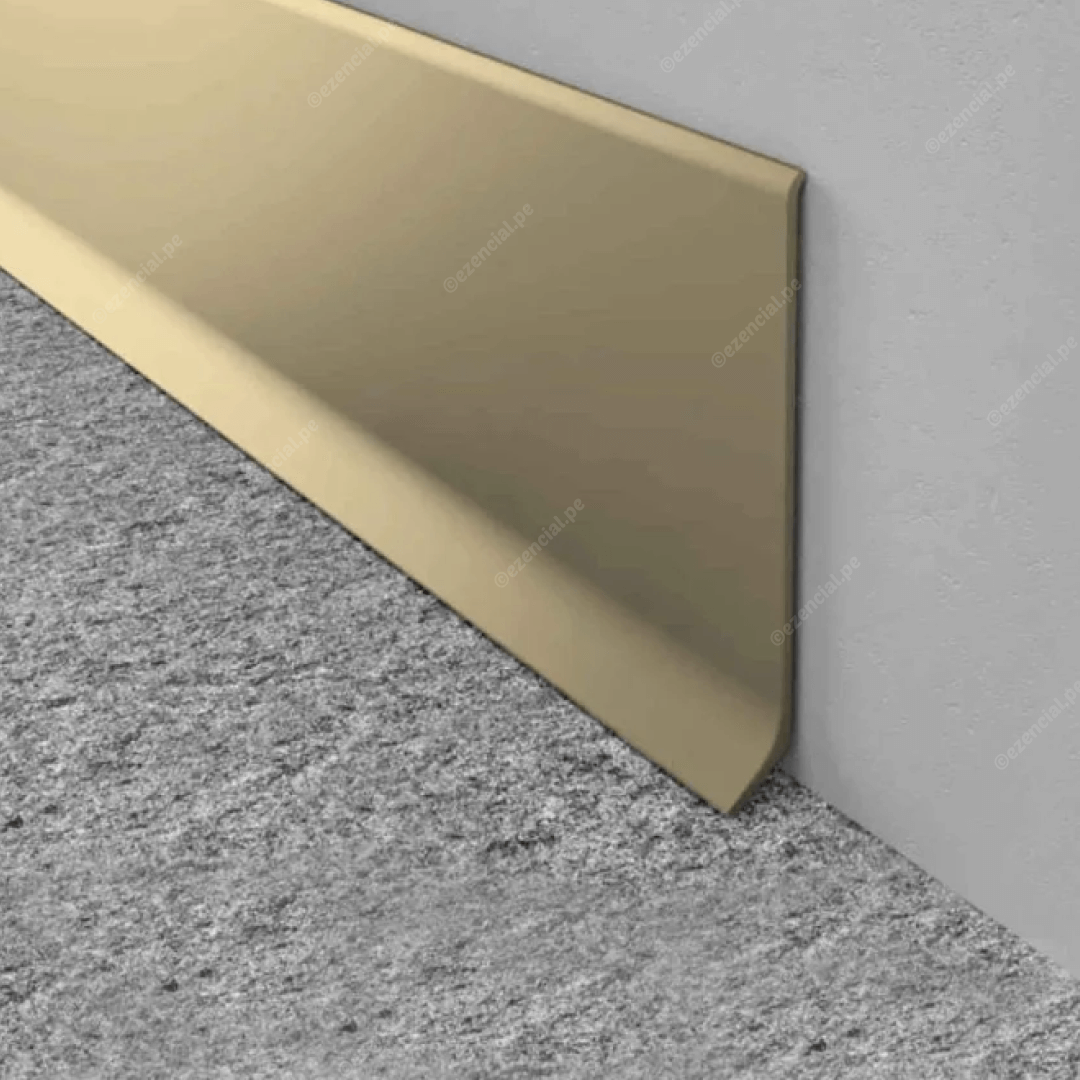 Zócalo Tipo S de Aluminio Oro 2.50m x 8cm x 1.5mm